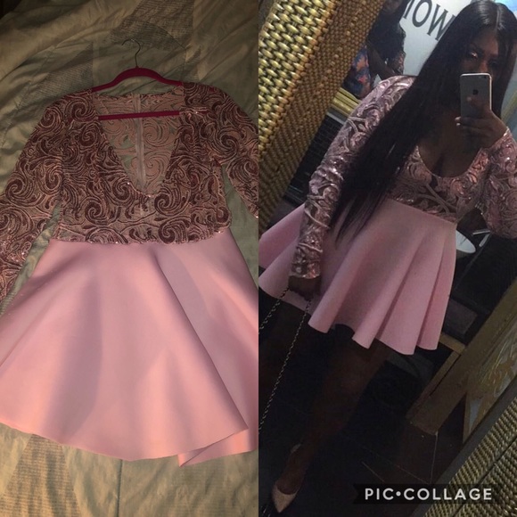 Dresses & Skirts - Pink half sequins material dress Dresses & Skirts - Pink half sequins material dress
